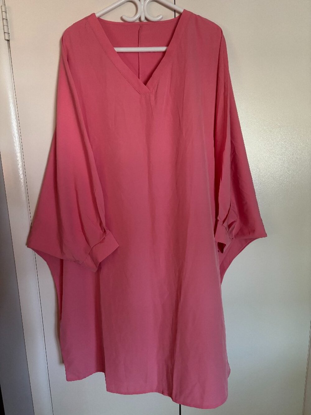 Pink Cocoon Tunic Dress Dolman Sleeve Plus Size 4XL